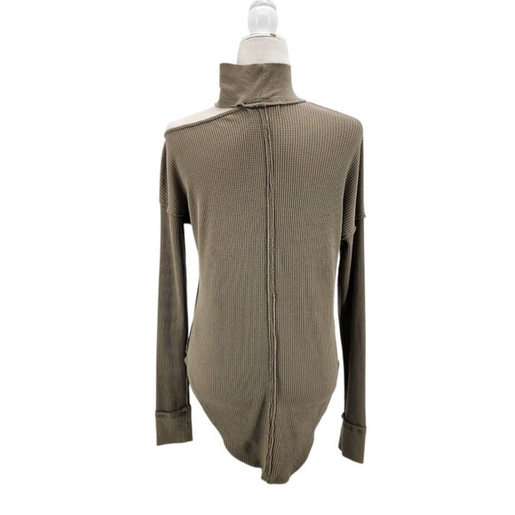 Free People We The Free Womens Small Top Just For You Cutout Waffle Knit Gray - Picture 6 of 13